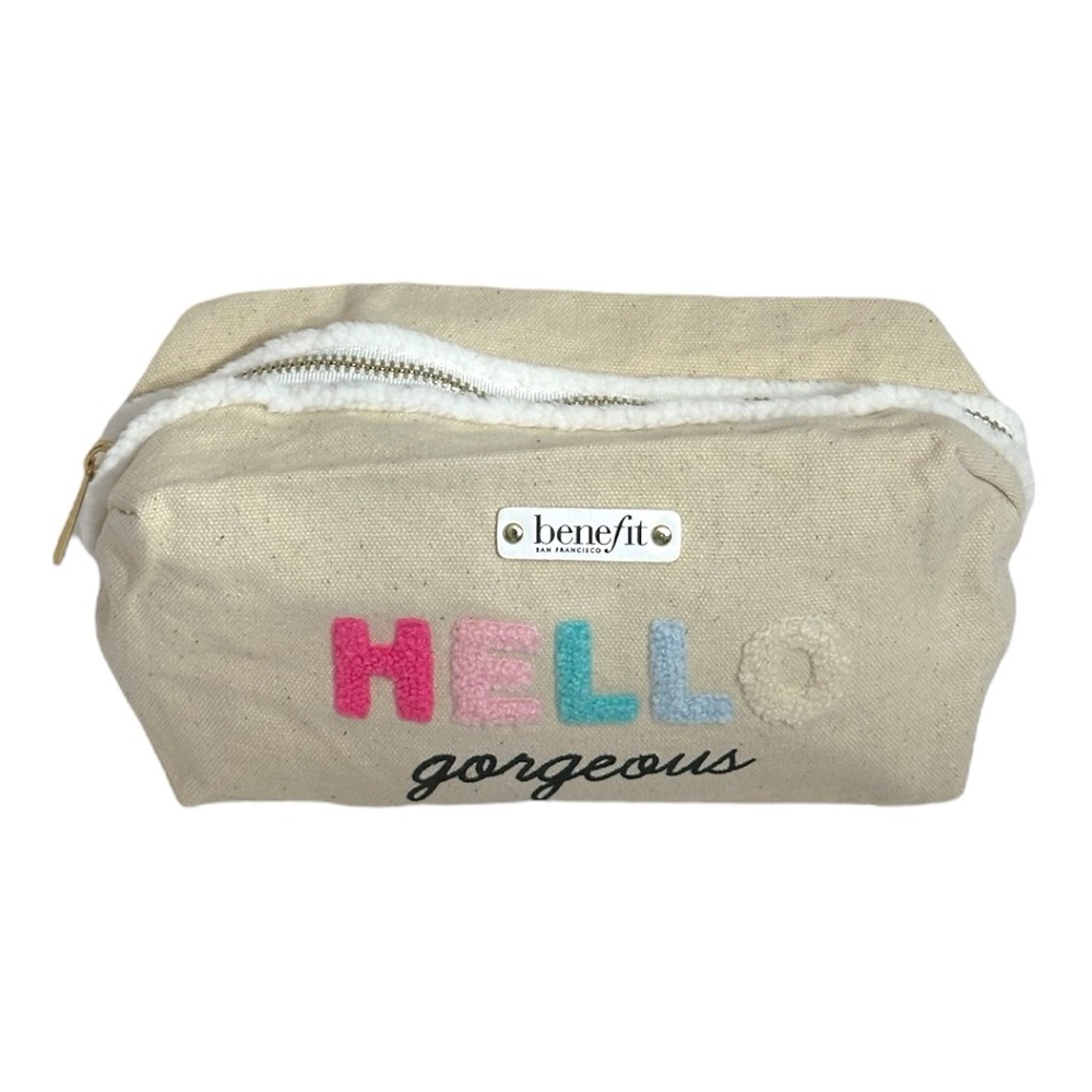 NEW Benefit Cosmetics Hello Gorgeous Canvas Makeup Bag Pouch | Limited Edition